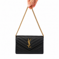 Saint Laurent Paris (YSL) Quilted Leather Chain Shoulder Bag