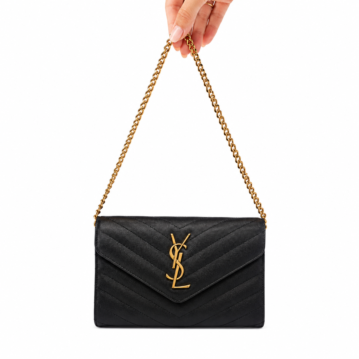 Saint Laurent Paris (YSL) Quilted Leather Chain Shoulder Bag